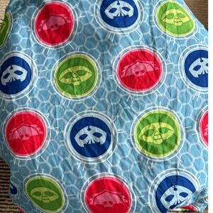 PJ Masks Twin Flat Sheet Kids Cartoon Character Print Blue Polyester